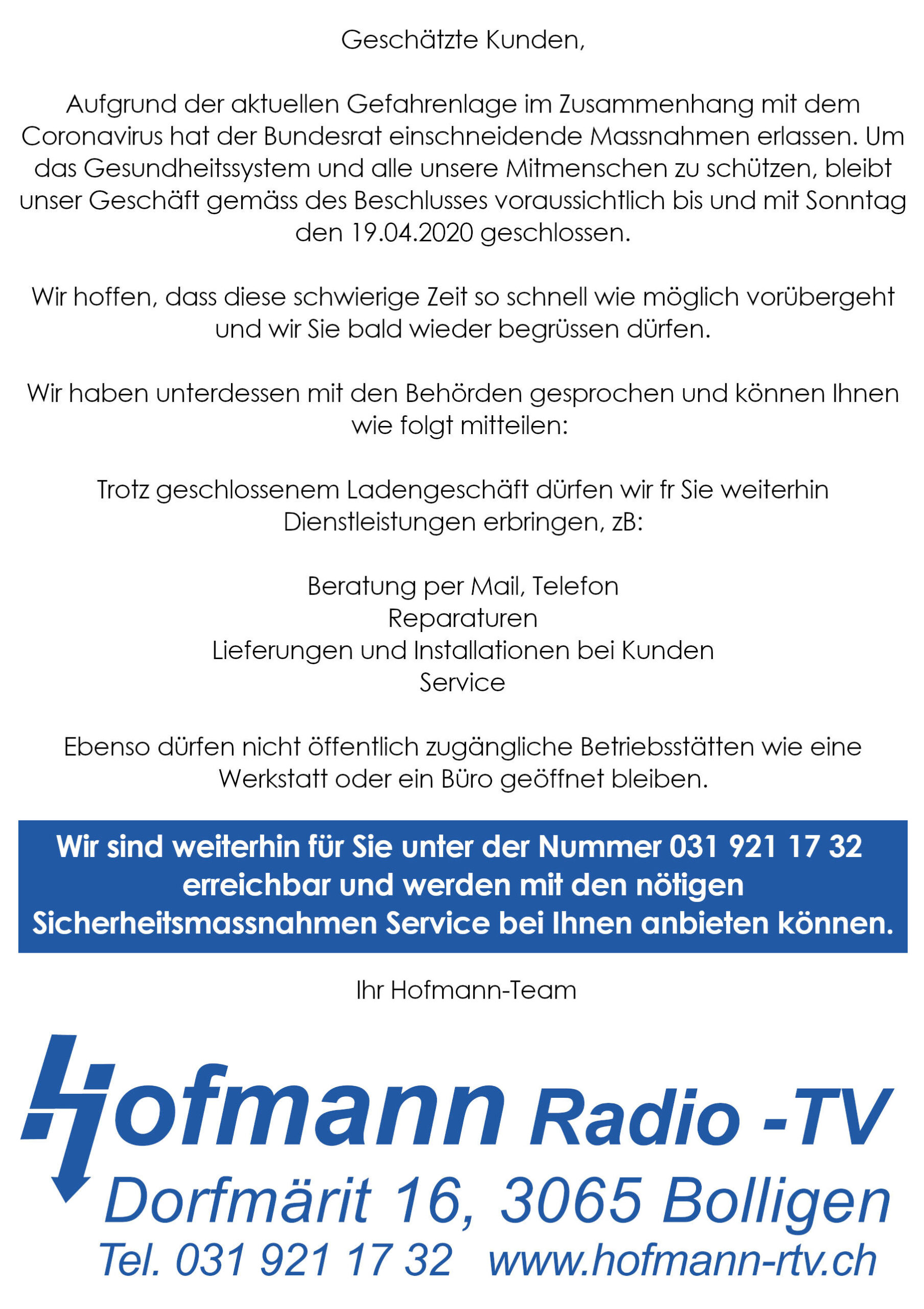Wichtige Information